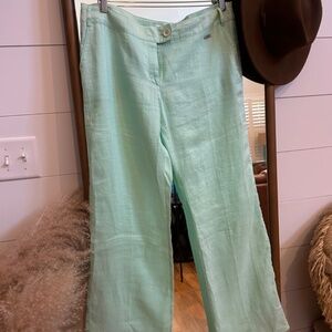 Mango Basics Wide Leg Linen Blend Size 12 Pant